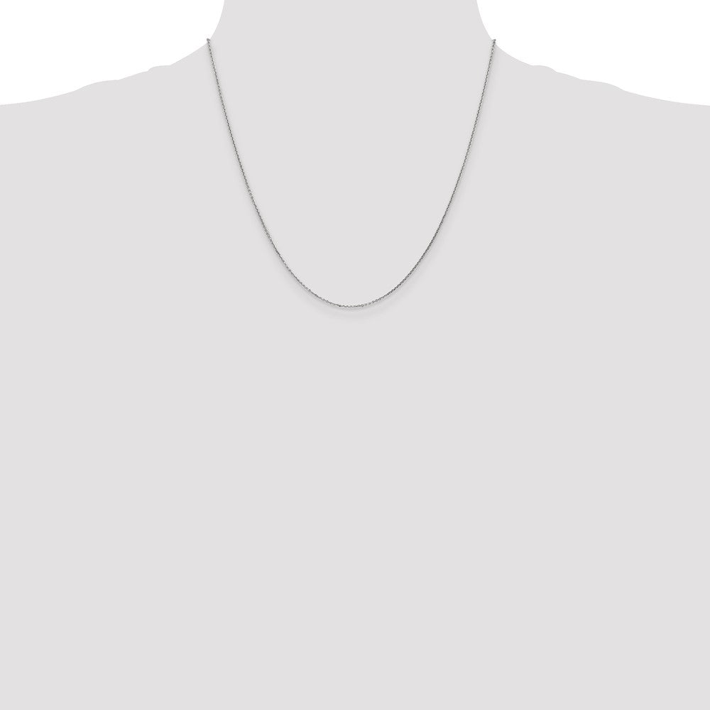 GC 14K White Gold 20 inch .95mm Diamond-cut Cable with Lobster Clasp Chain