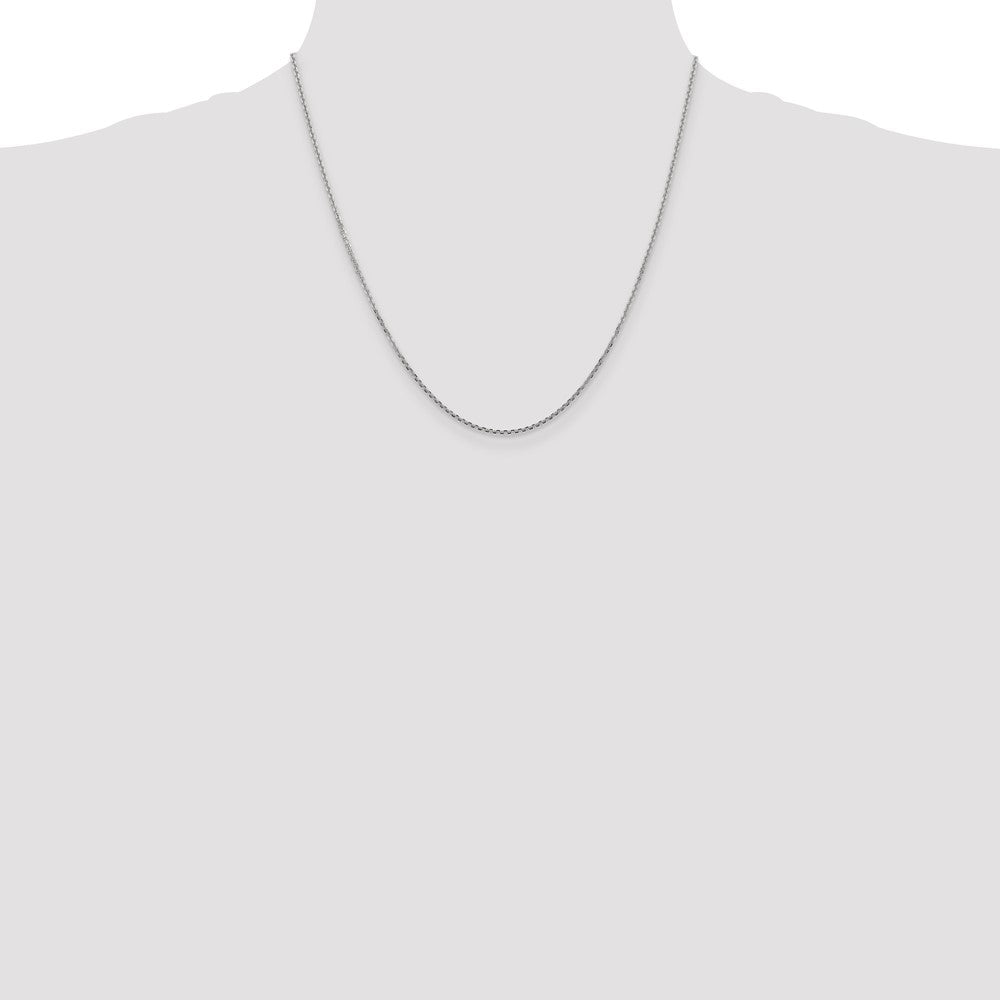 WGCH 14K White Gold 20 inch 1.45mm Diamond-cut Cable with Lobster Clasp Chain