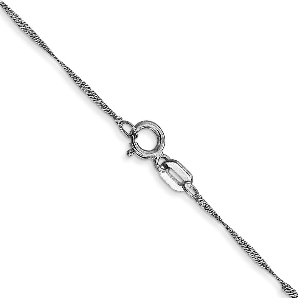 GCH 14K White Gold 18 inch 1mm Singapore with Spring Ring Clasp Chain
