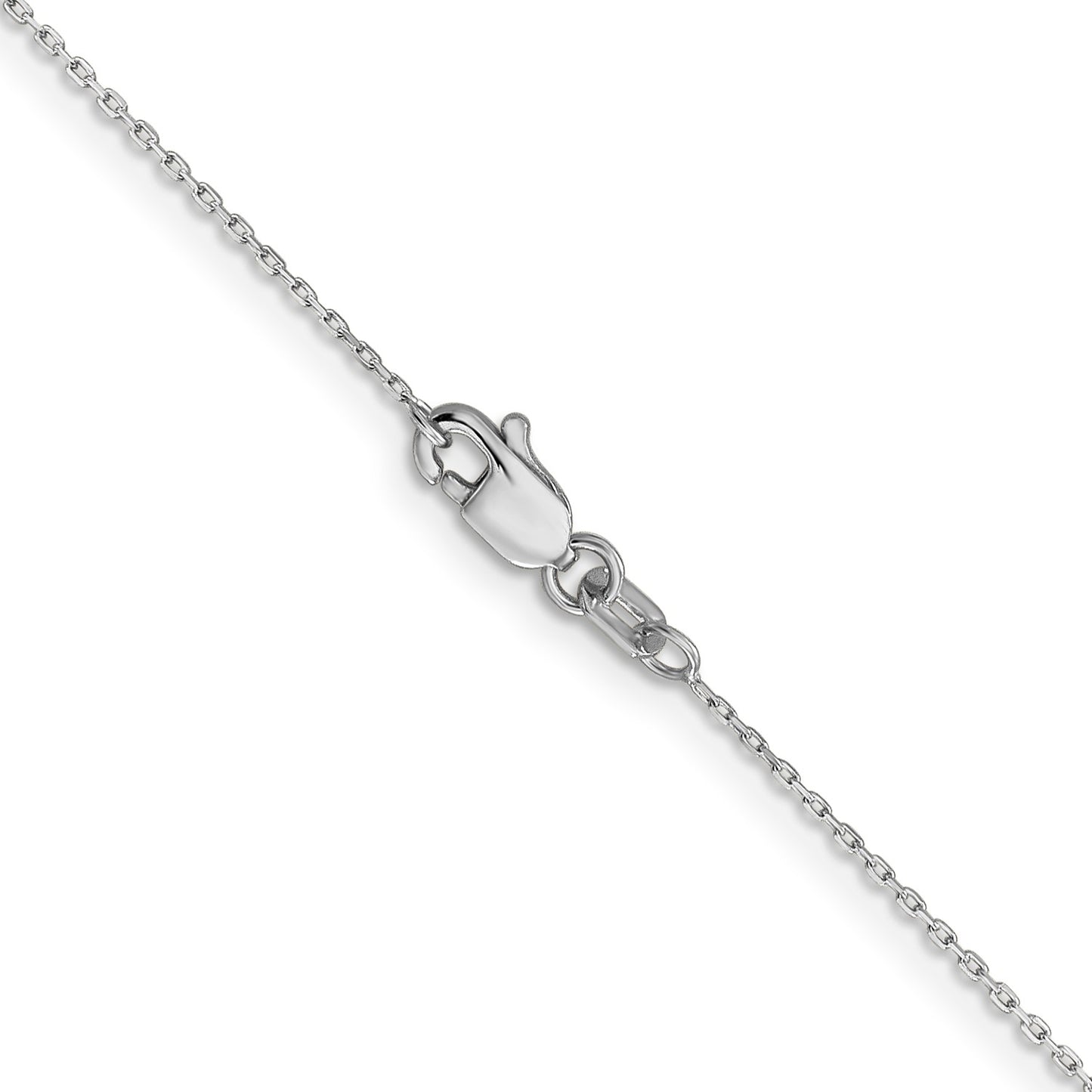 GC 4K White Gold 16 inch .8mm Diamond-cut Cable with Lobster Clasp Chain