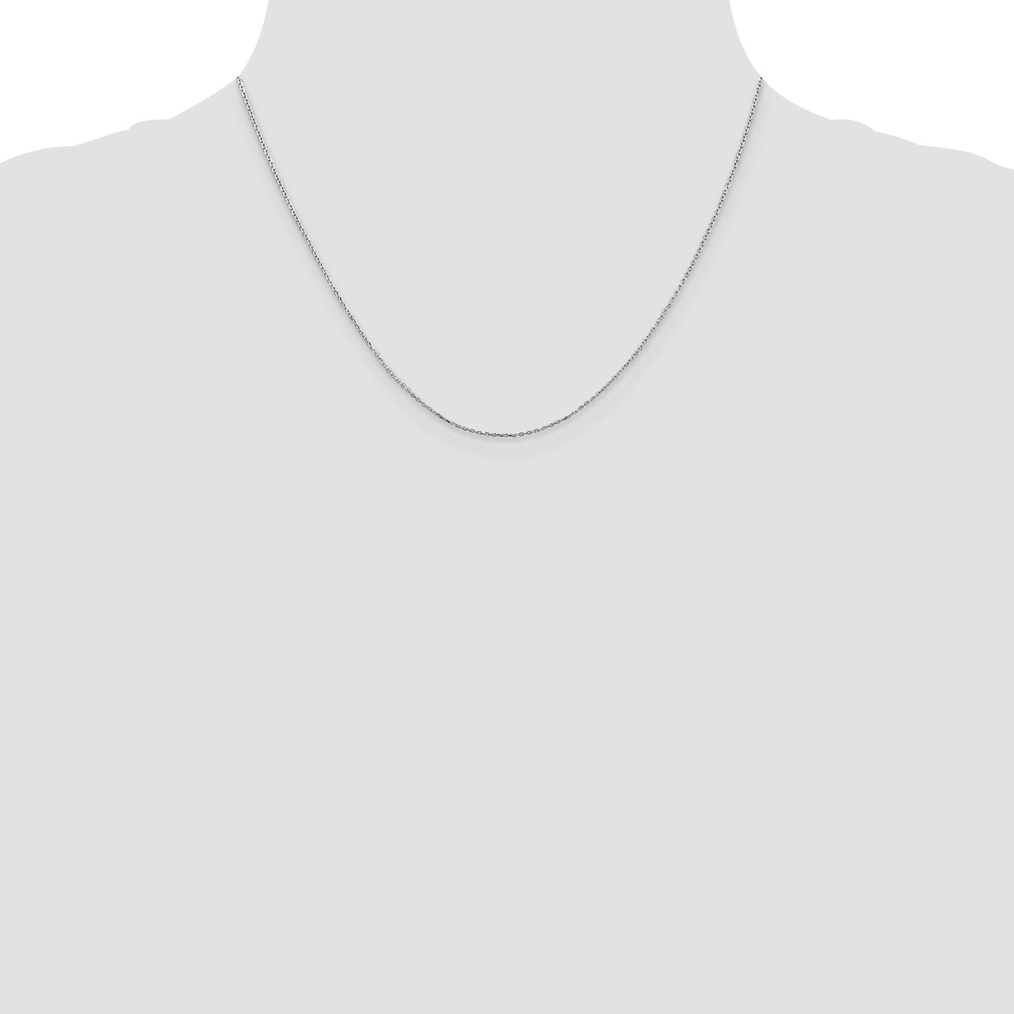 GC 14K White Gold 20 inch .8mm Diamond-cut Cable with Lobster Clasp Chain