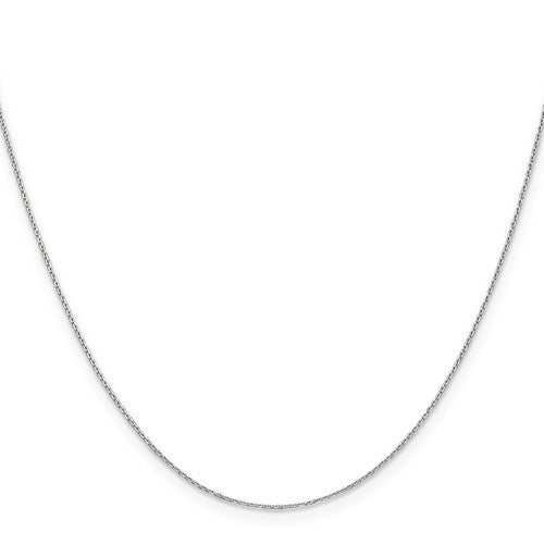 GCH 14K White Gold 18 inch .65mm Diamond-cut Round Open Link Cable with Lobster Clasp Chain