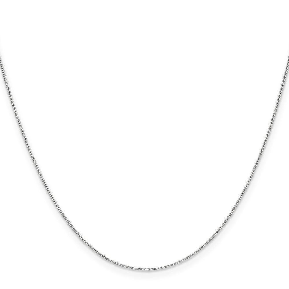 GCH 14K White Gold 18 inch .65mm Diamond-cut Round Open Link Cable with Lobster Clasp Chain