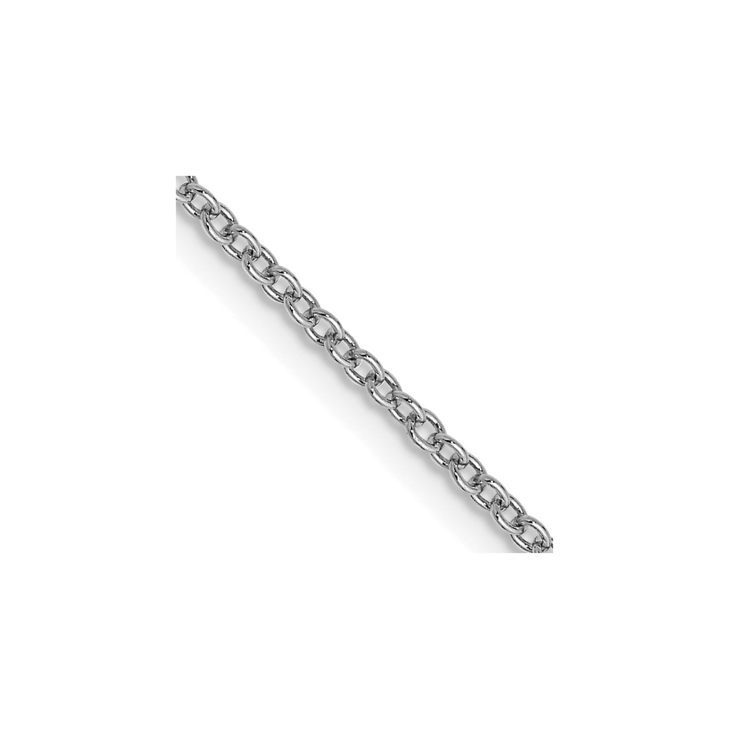 GC 14K White Gold 18 inch 1.4mm Round Open Wide Link Cable with Lobster Clasp Chain
