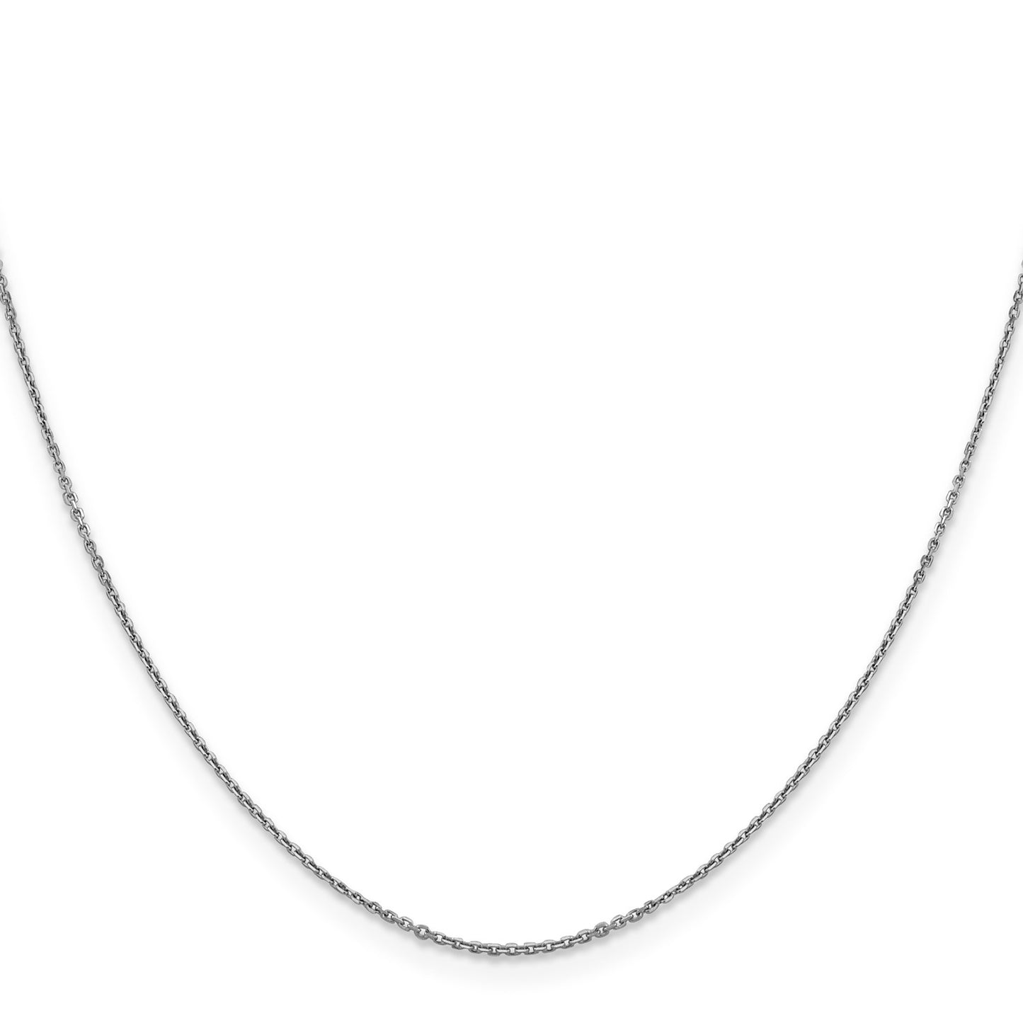 GC 14K White Gold 16 inch .9mm Diamond-cut Round Open Link Cable with Lobster Clasp Chain