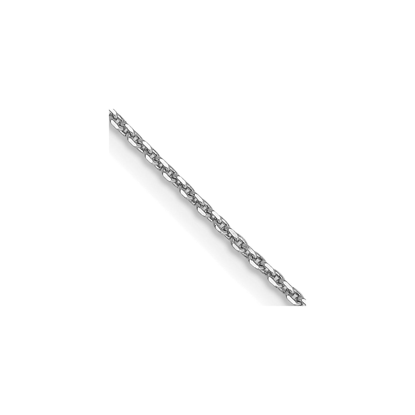 GC 14K White Gold 16 inch .9mm Diamond-cut Round Open Link Cable with Lobster Clasp Chain