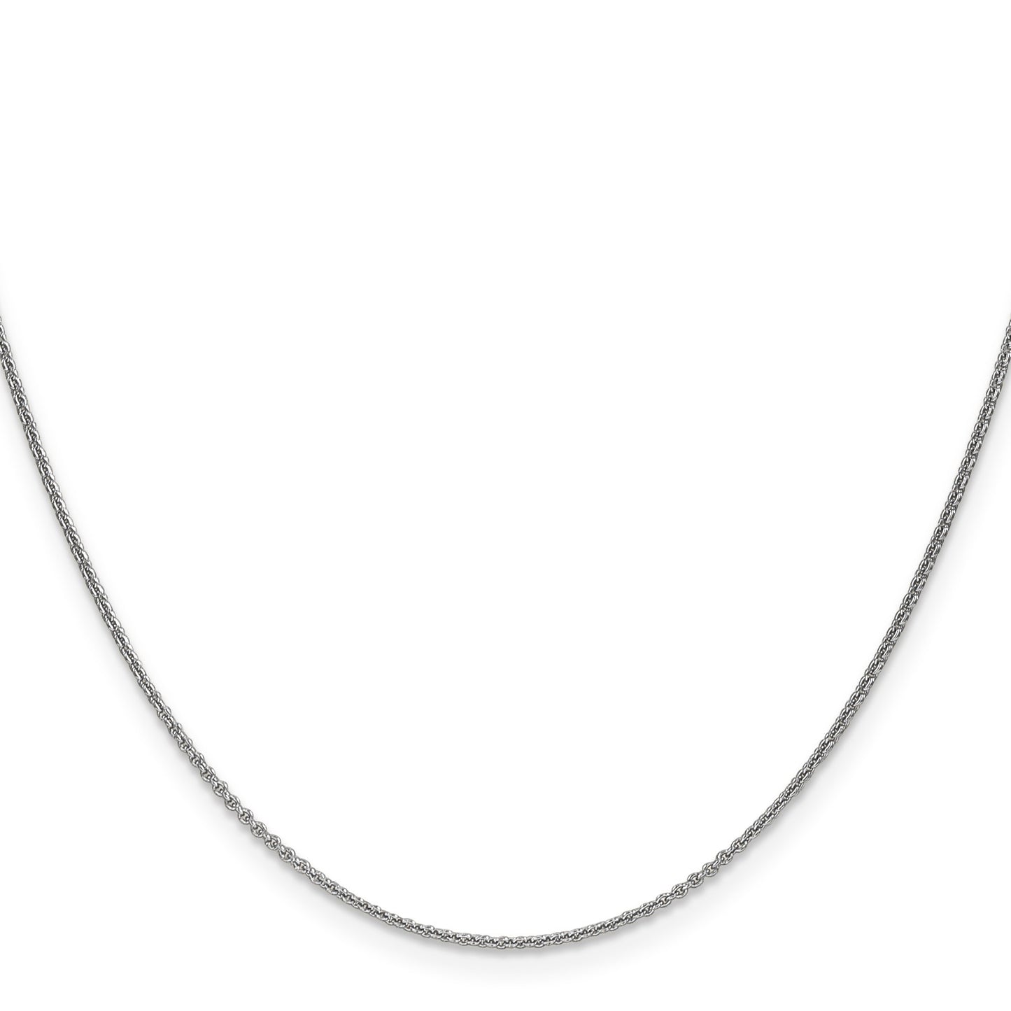 GC 14K White Gold 16 inch 1mm Round Open Link Cable with Lobster Clasp Chain