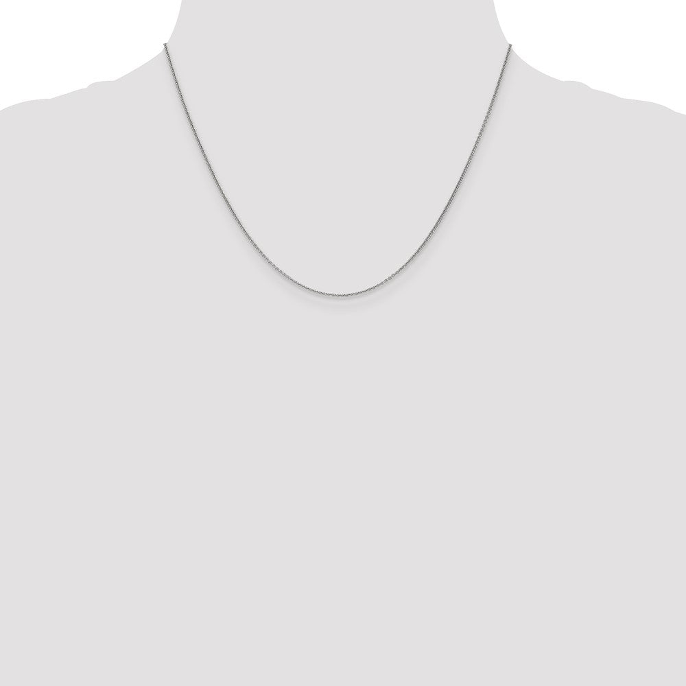 GC 14K White Gold 18 inch 1mm Round Open Link Cable with Lobster Clasp Chain