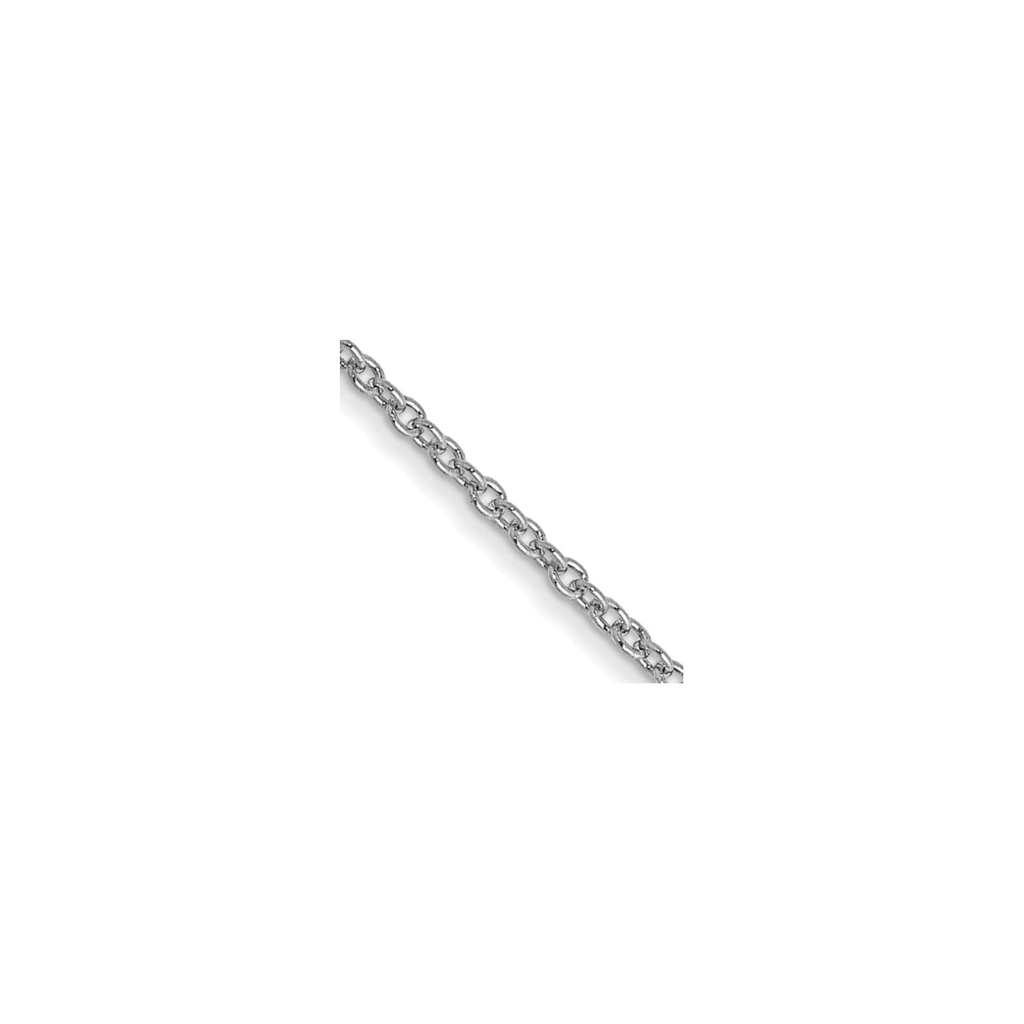 GC 14K White Gold 16 inch 1mm Round Open Link Cable with Lobster Clasp Chain