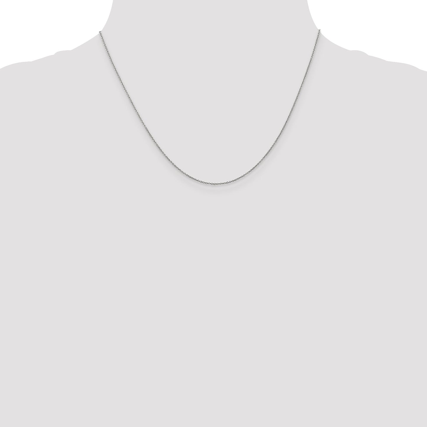 GC 14K White Gold 18 inch .9mm Cable with Lobster Clasp Chain