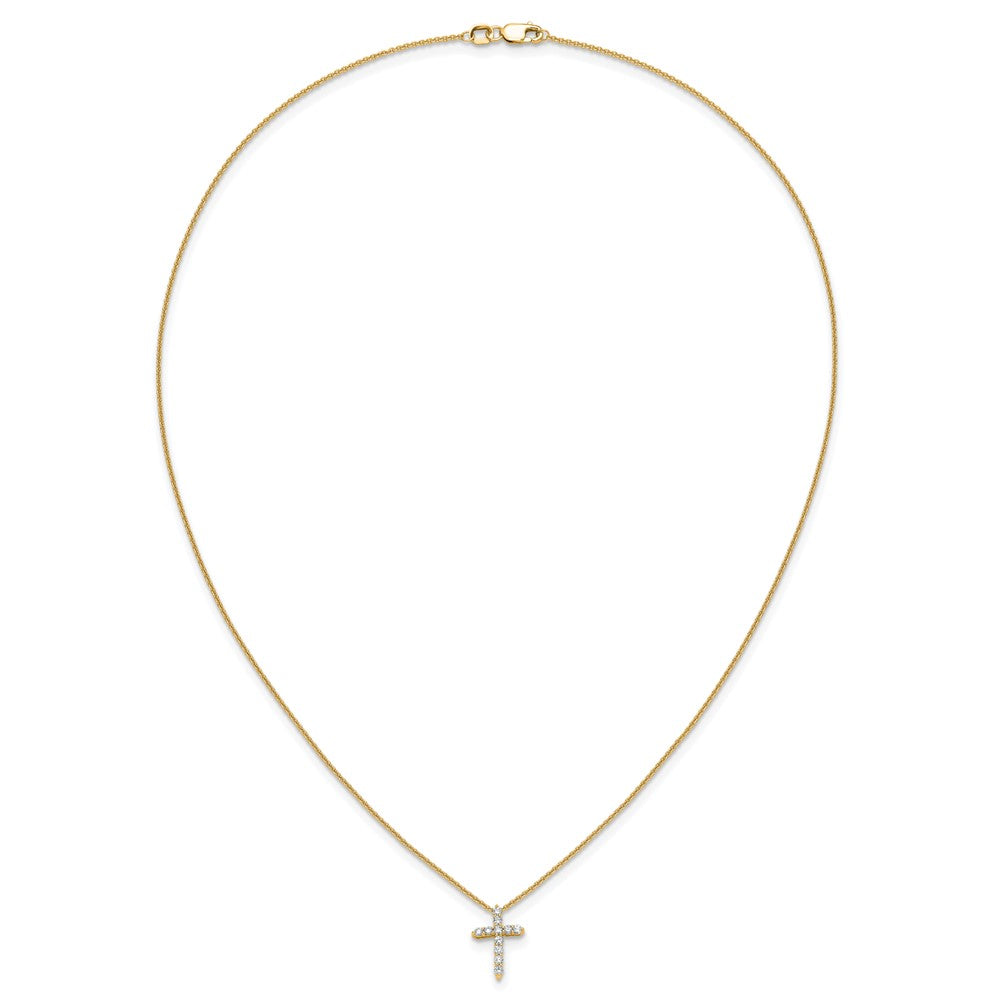 LGGC 14k 1/4 carat Lab Grown Diamond VS/SI+ G+ Complete 18 inch Cross Pendant Necklace