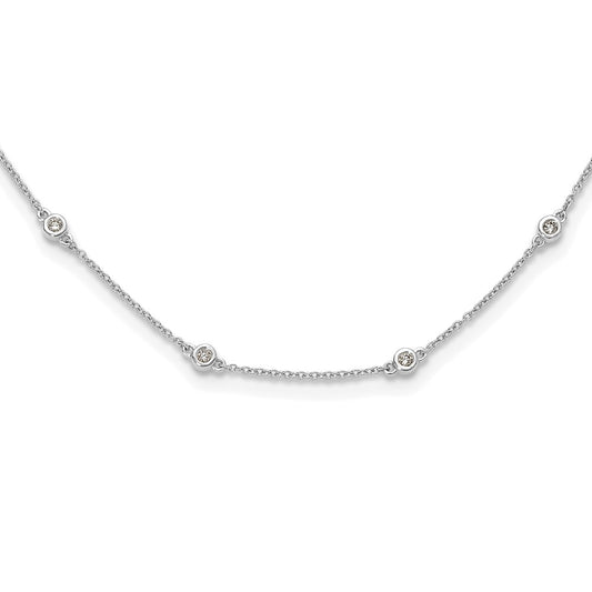 LGWB 14K White Gold 3/8 carat Lab Grown Diamond VS+ F+ Complete 16 Station 16 in Necklace