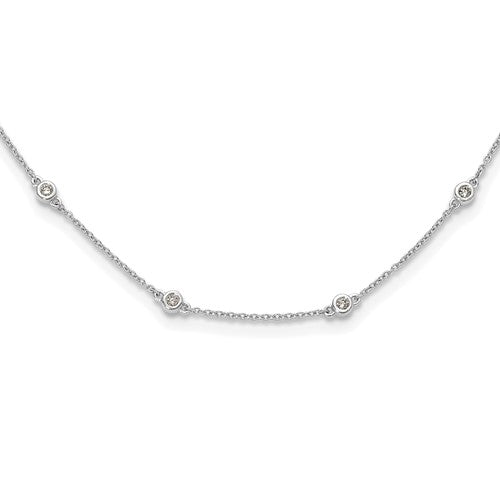 LGWB 14K White Gold 3/8 carat Lab Grown Diamond VS+ F+ Complete 16 Station 16 in Necklace