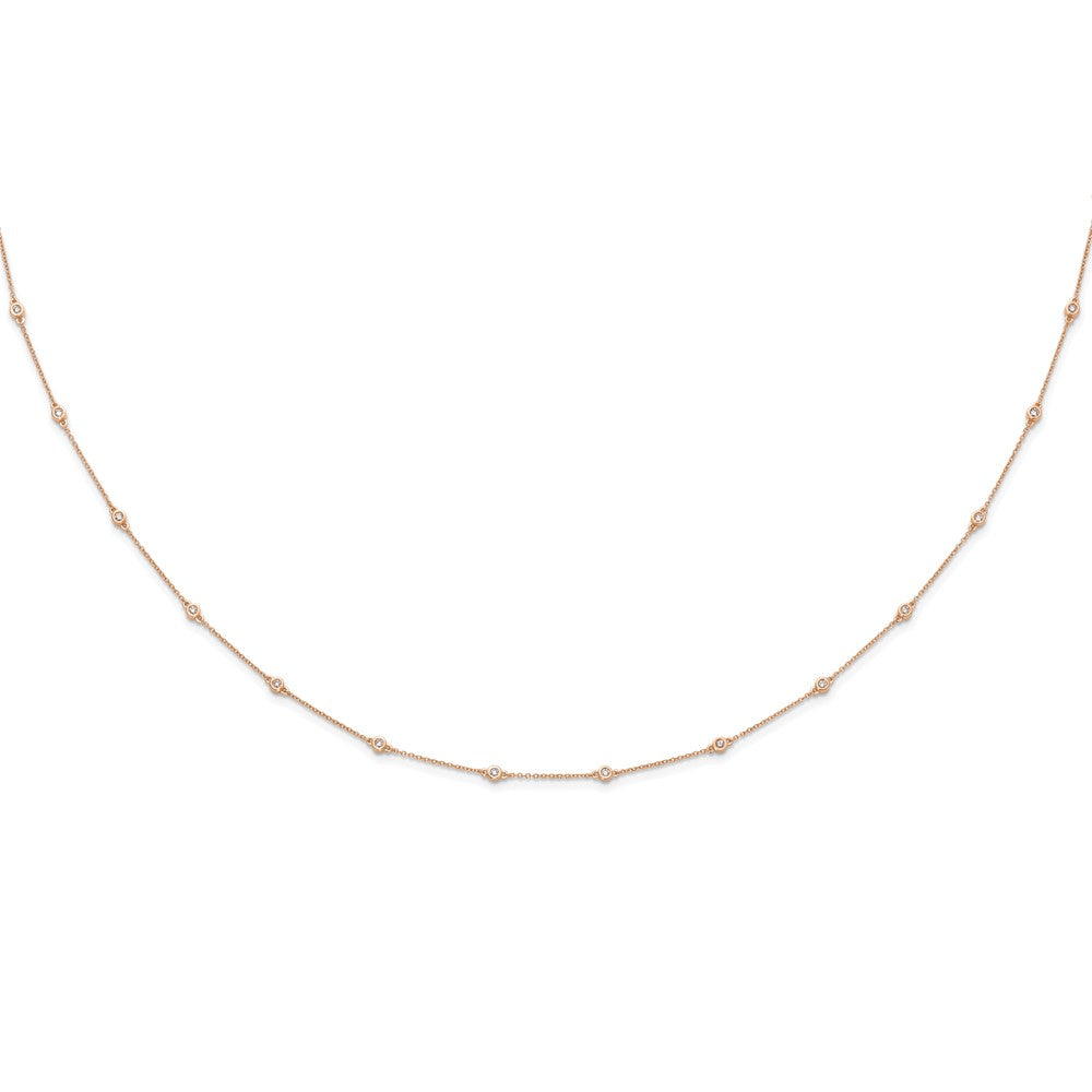LGYN 14K Rose Gold 1/2 carat Lab Grown Diamond VS+ F+ Complete 18 Station 18 in Necklace