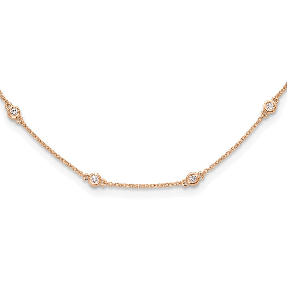 LGYN 14K Rose Gold 1/2 carat Lab Grown Diamond VS+ F+ Complete 18 Station 18 in Necklace