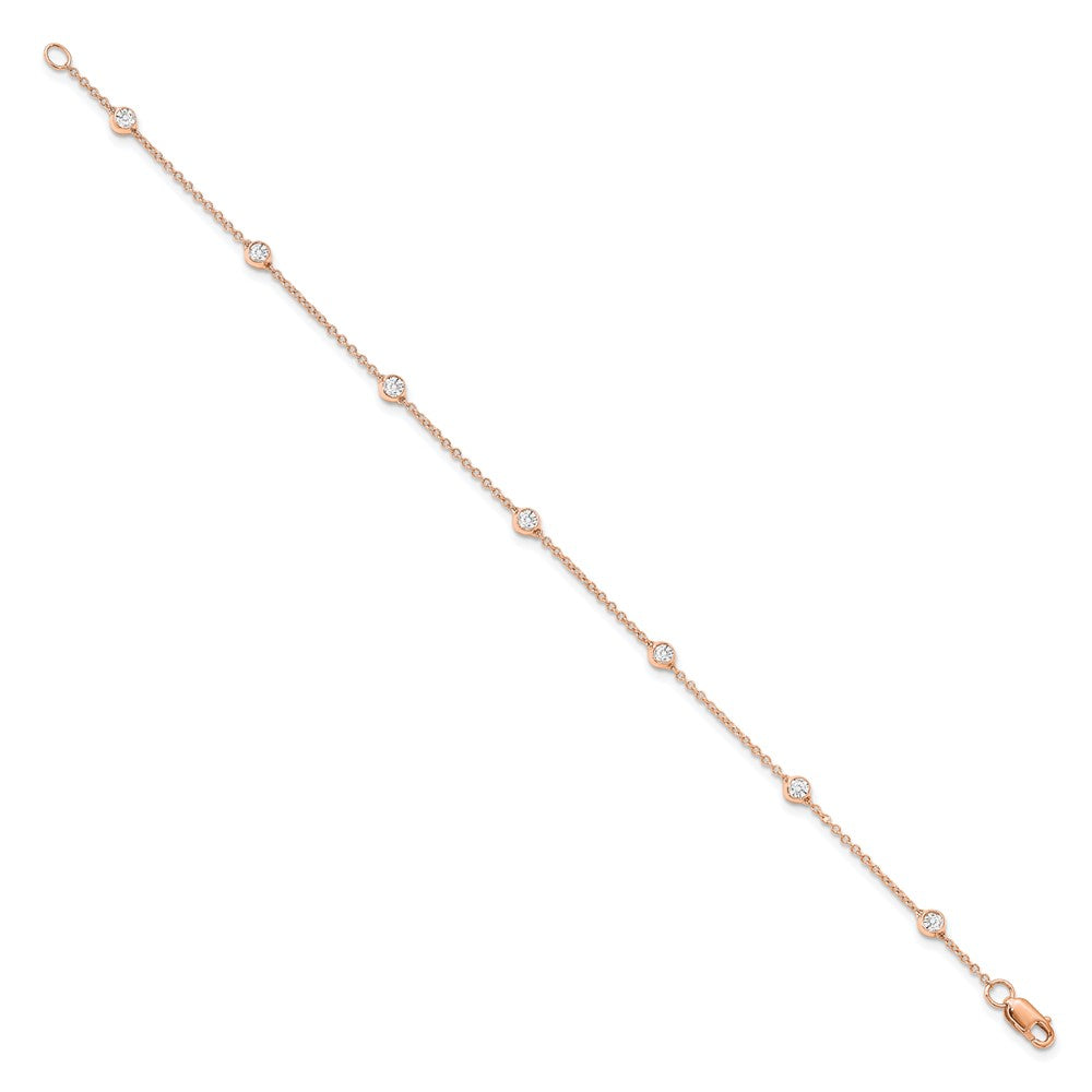 LGYB 14K Rose Gold 3/8 carat Lab Grown Diamond VS+ F+ Complete 7 Station 7 in Bracelet
