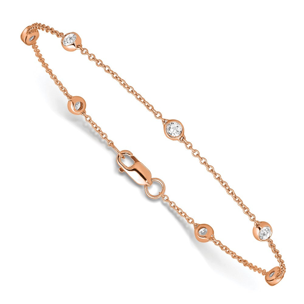 LGYB 14K Rose Gold 3/8 carat Lab Grown Diamond VS+ F+ Complete 7 Station 7 in Bracelet
