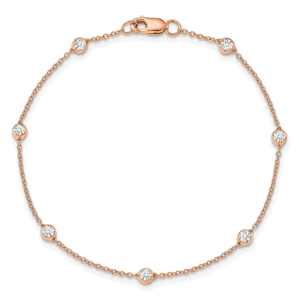LGYB 14K Rose Gold 3/8 carat Lab Grown Diamond VS+ F+ Complete 7 Station 7 in Bracelet