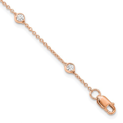 LGYB 14K Rose Gold 3/8 carat Lab Grown Diamond VS+ F+ Complete 7 Station 7 in Bracelet