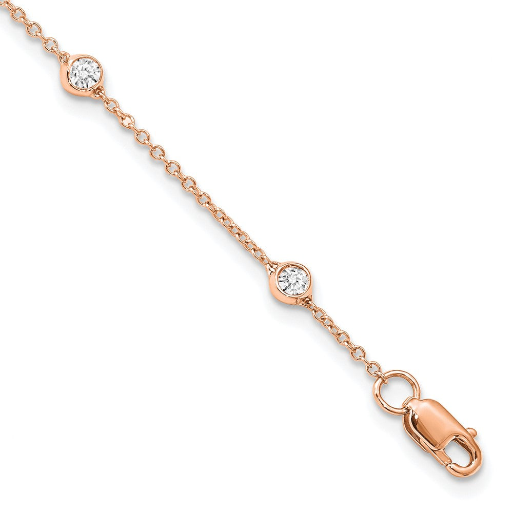 LGYB 14K Rose Gold 3/8 carat Lab Grown Diamond VS+ F+ Complete 7 Station 7 in Bracelet