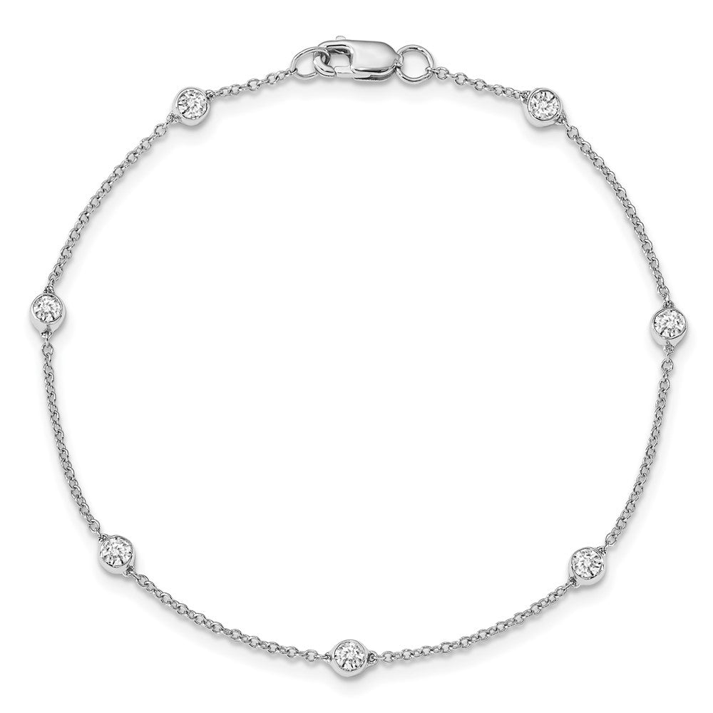 LGWB 14K White Gold 3/8 carat Lab Grown Diamond VS+ F+ Complete 7 Station 7 in Bracelet