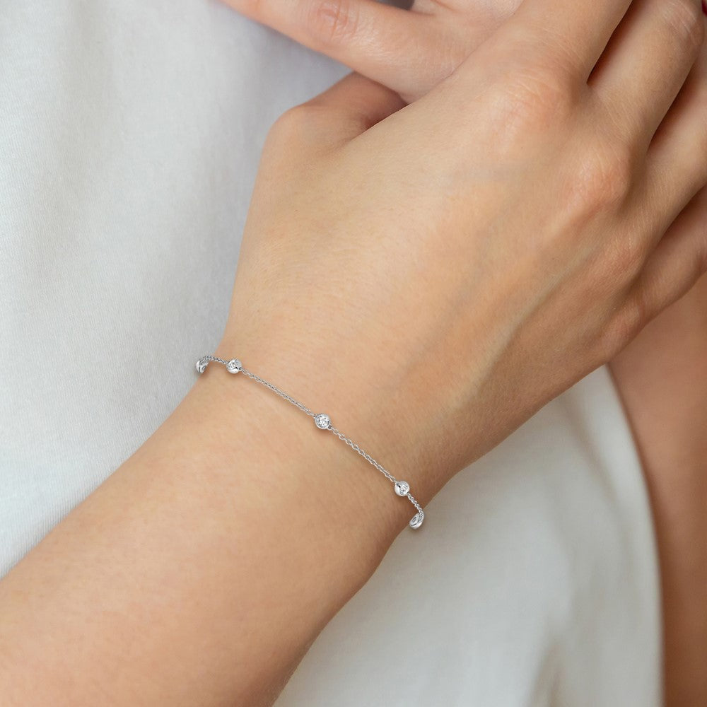 LGWB 14K White Gold 3/8 carat Lab Grown Diamond VS+ F+ Complete 7 Station 7 in Bracelet