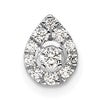 LGWP 14k White Gold 1/3 carat Lab Grown Diamond VS/SI+ G+ Complete Pear Chain Slide Pendant