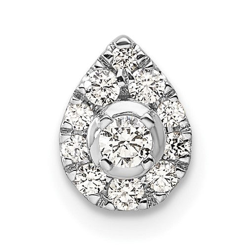 LGWP 14k White Gold 1/3 carat Lab Grown Diamond VS/SI+ G+ Complete Pear Chain Slide Pendant