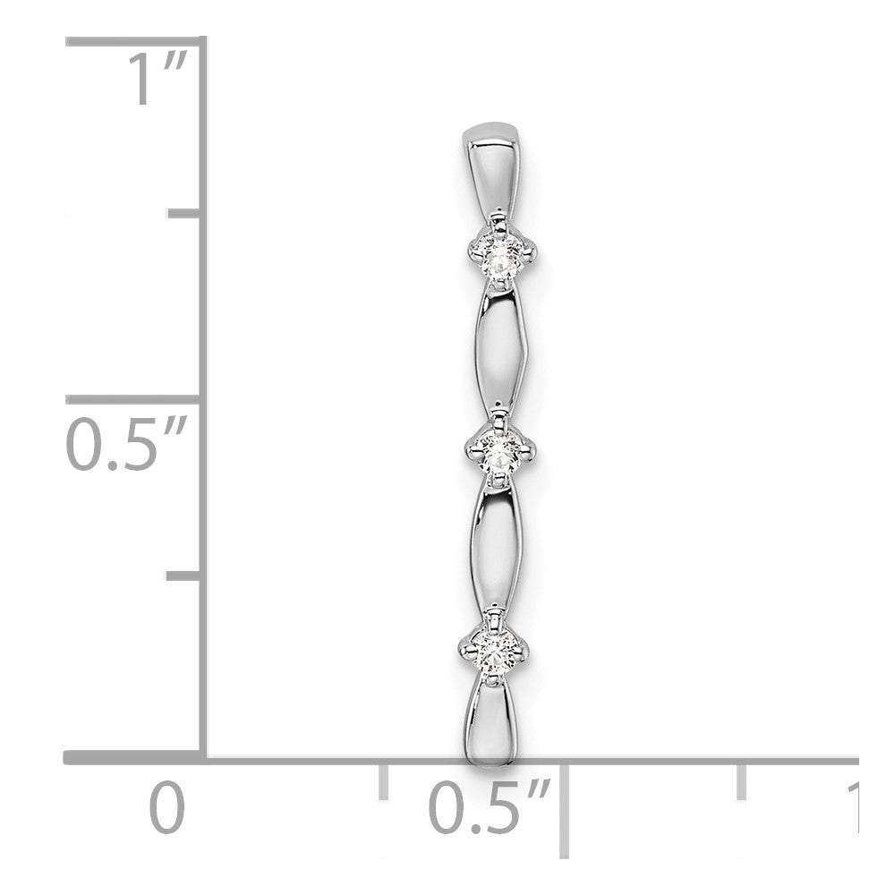 LGWP  14k White Gold 1/20 carat Lab Grown Diamond VS/SI+ G+ Fashion Bar Chain Slide Pendant