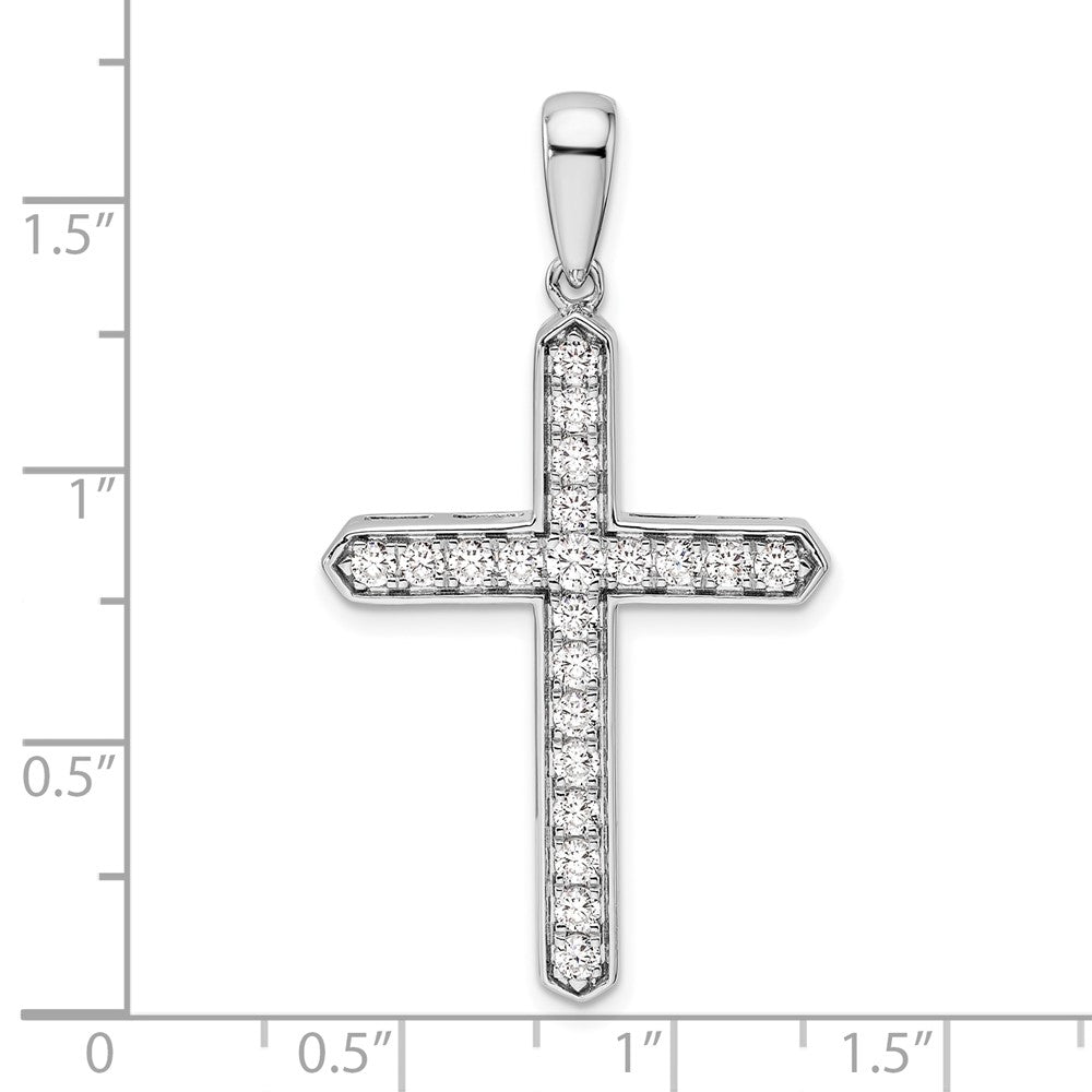 LGWP 14k White Gold 3/4 carat Lab Grown Diamond VS/SI+ G+ Complete Cross Pendant