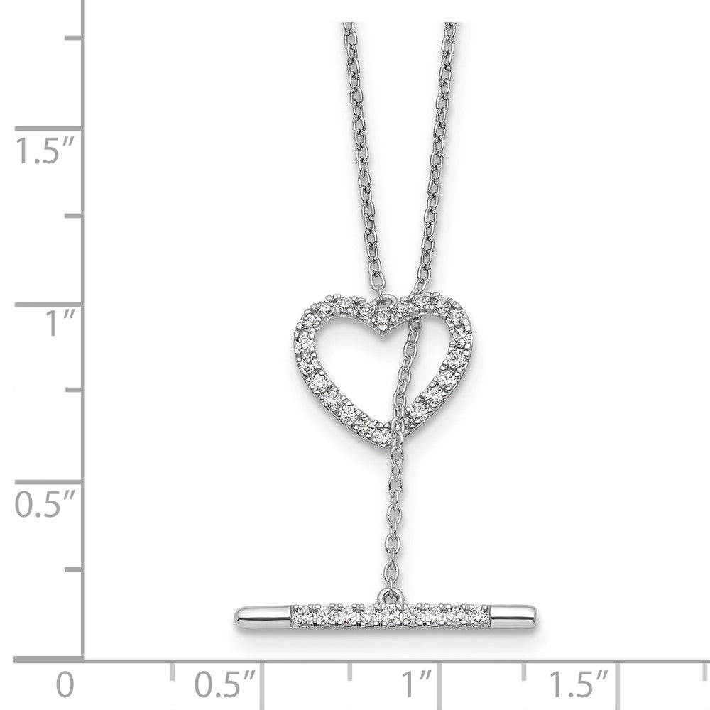 LGWN 14kw 1/3 carat Lab Grown Diamond VS/SI+ G+ Complete 20 inch Heart Toggle Necklace