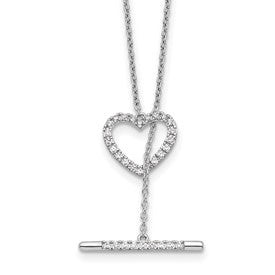 LGWN 14kw 1/3 carat Lab Grown Diamond VS/SI+ G+ Complete 20 inch Heart Toggle Necklace