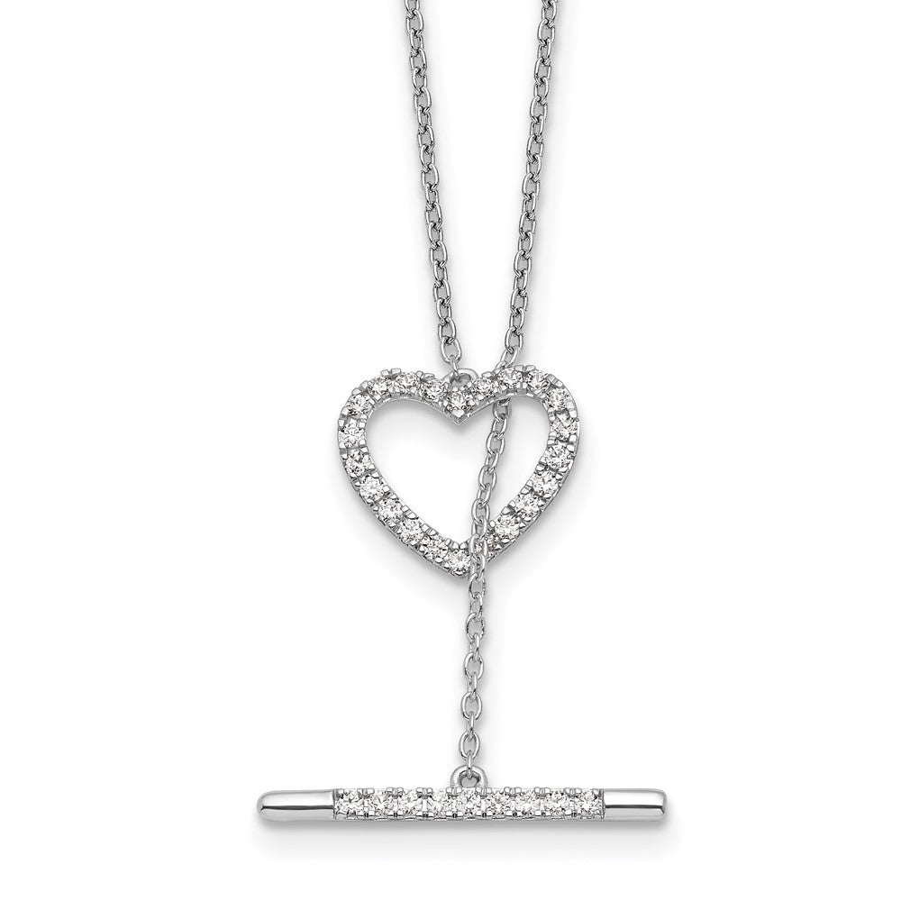 LGWN 14kw 1/3 carat Lab Grown Diamond VS/SI+ G+ Complete 20 inch Heart Toggle Necklace