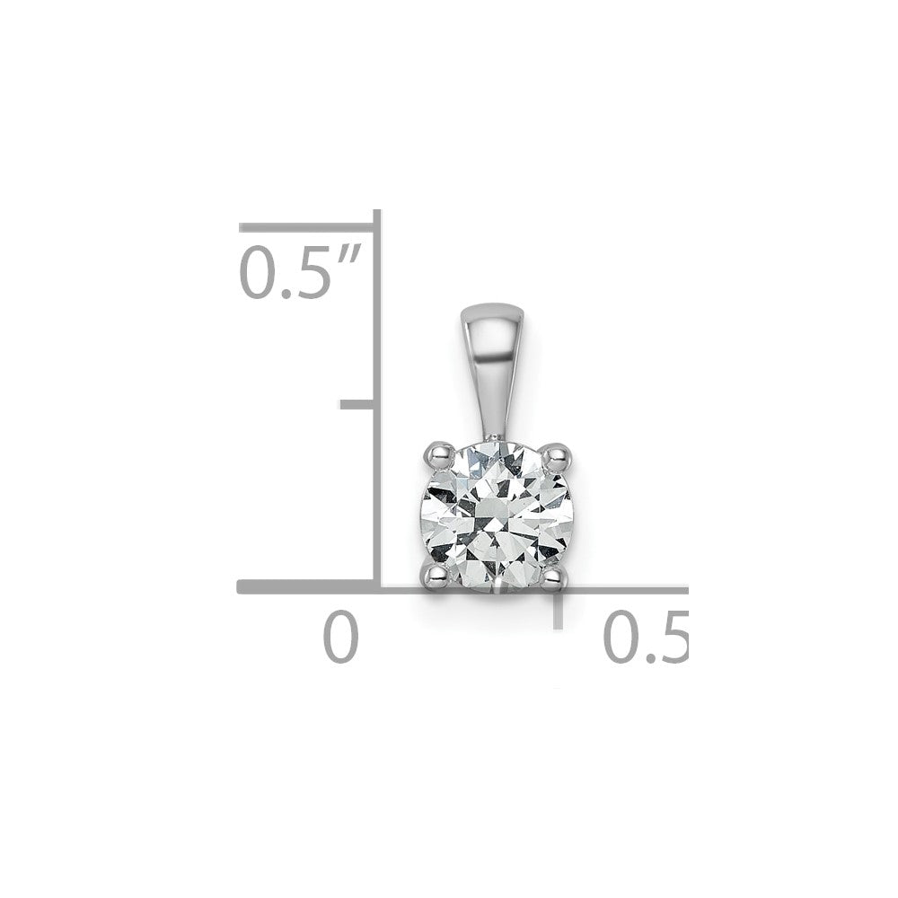 LGWP  14k White Gold 3/4 carat Lab Grown Diamond VS+ F+ Round Complete Four Prong Pendant