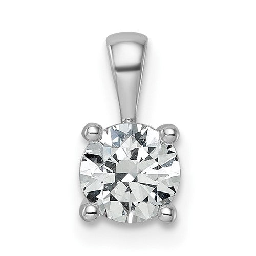LGWP  14k White Gold 3/4 carat Lab Grown Diamond VS+ F+ Round Complete Four Prong Pendant