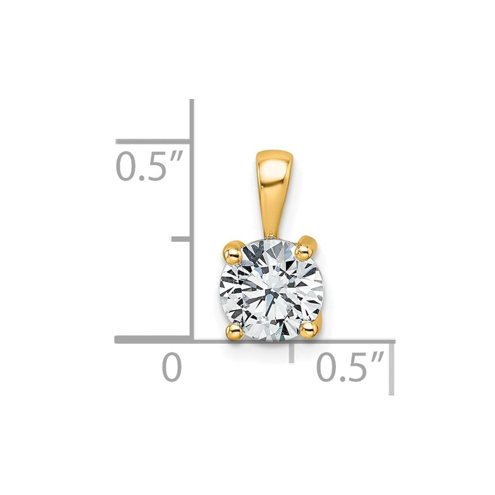 LGYP 14k 1 carat Lab Grown Diamond VS+ F+ Round Complete Four Prong Pendant