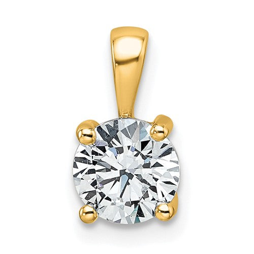 LGYP 14k 1 carat Lab Grown Diamond VS+ F+ Round Complete Four Prong Pendant