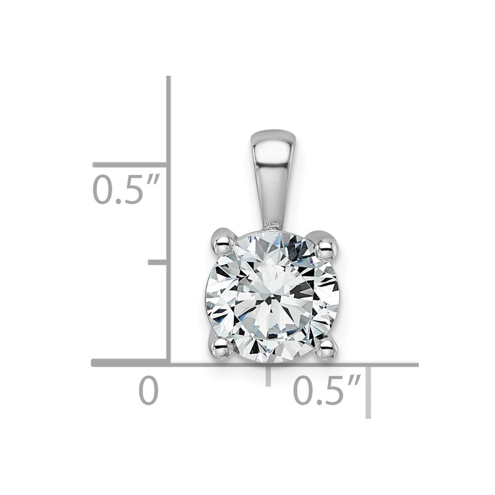 LGWP 14k White Gold 2 carat Lab Grown Diamond VS+ F+ Round Complete Four Prong Pendant