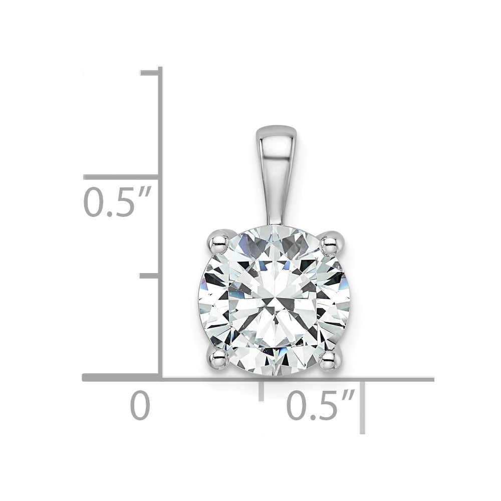 LGWP 14k White Gold 3 carat Lab Grown Diamond VS/SI+ G+ Round Complete Four Prong Pendant