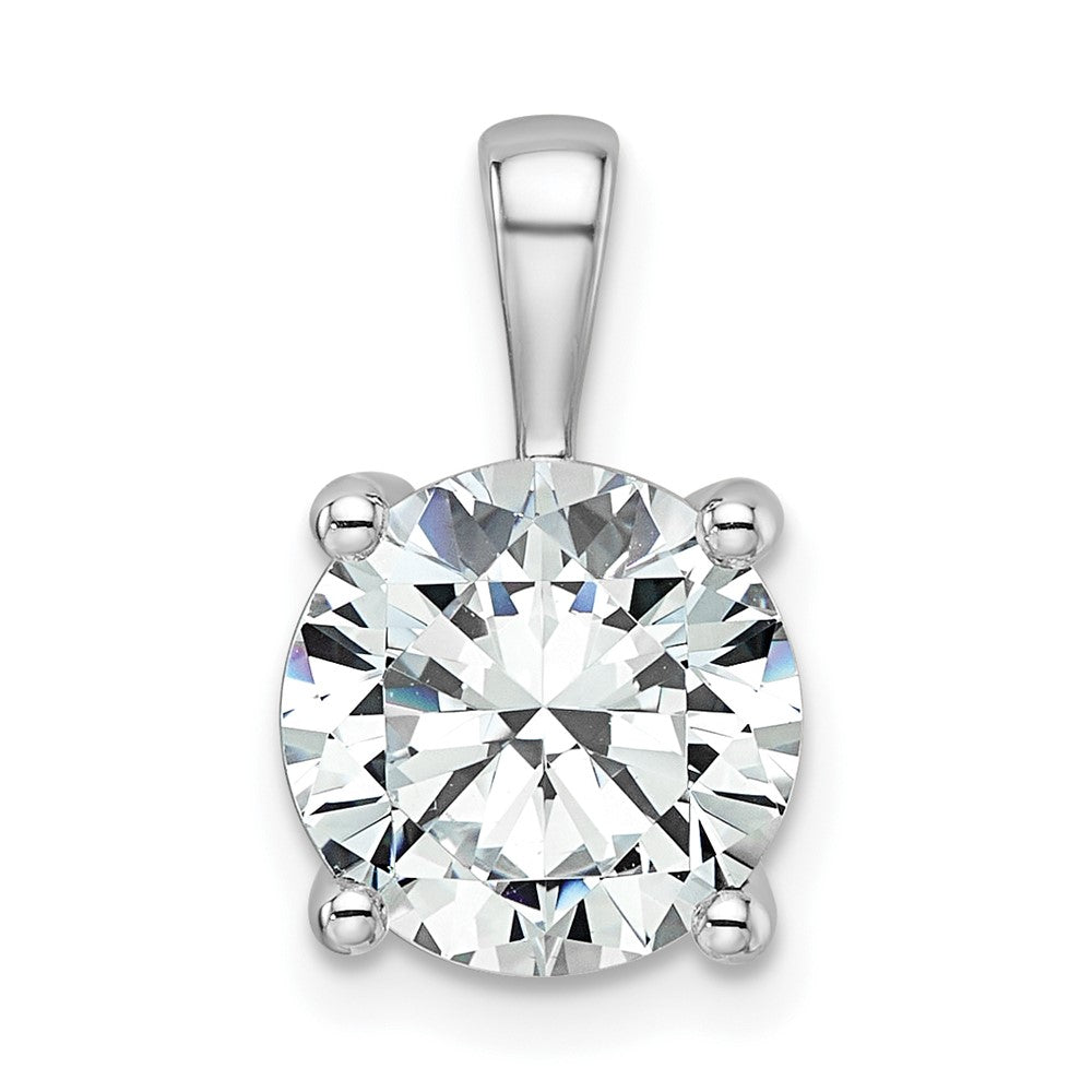 LGWP 14k White Gold 3 carat Lab Grown Diamond VS/SI+ G+ Round Complete Four Prong Pendant