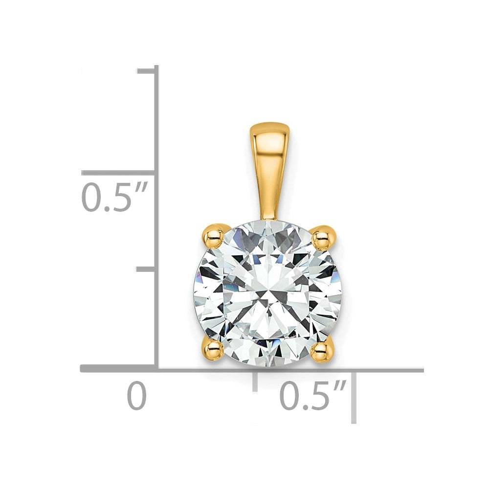 LGYP 14k 3 carat Lab Grown Diamond VS/SI+ G+ Round Complete Four Prong Pendant
