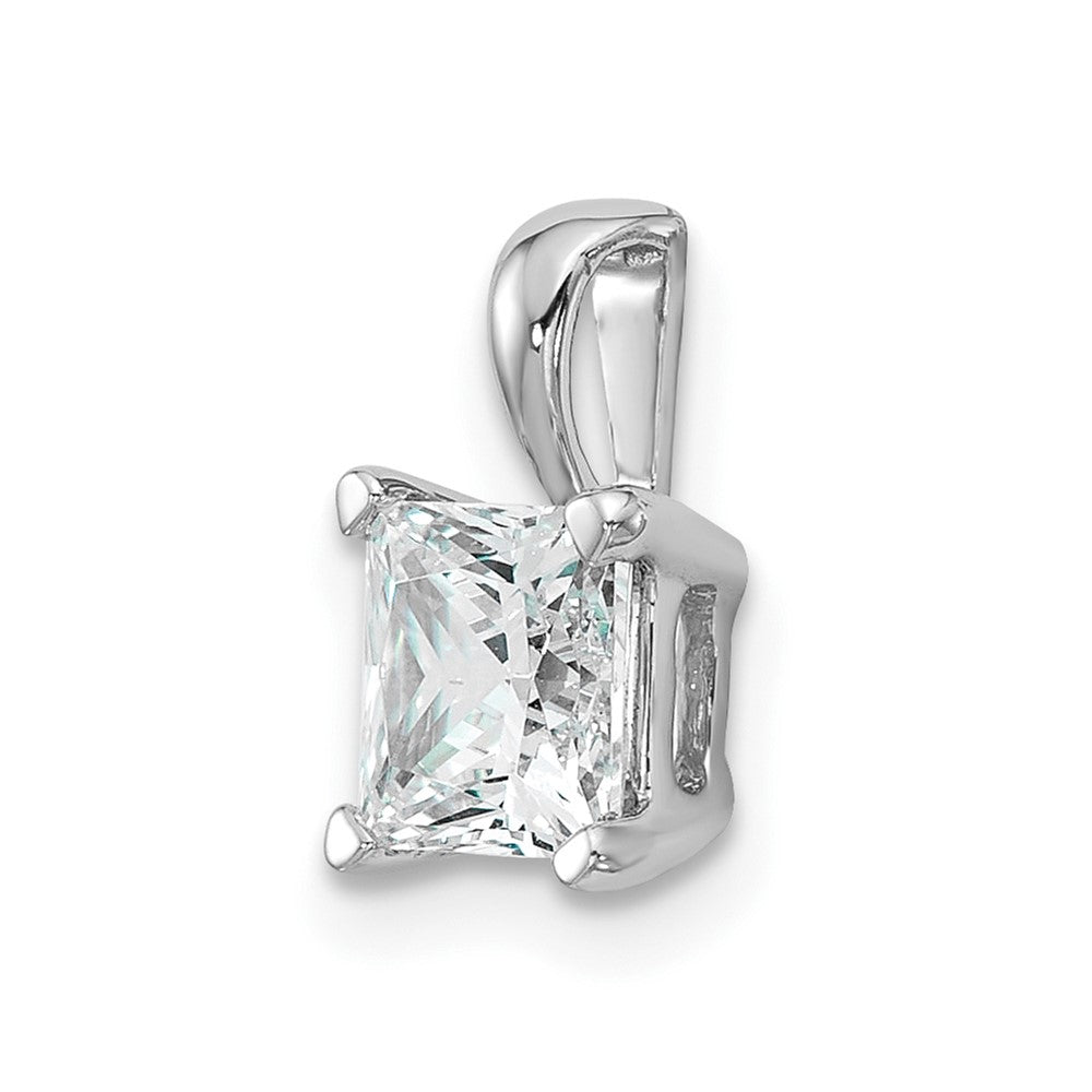 LGWP 14k White Gold 1 carat Lab Grown Diamond VS/SI+ G+ Princess Complete Four Prong Pendant