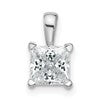 LGWP 14k White Gold 1 carat Lab Grown Diamond VS/SI+ G+ Princess Complete Four Prong Pendant