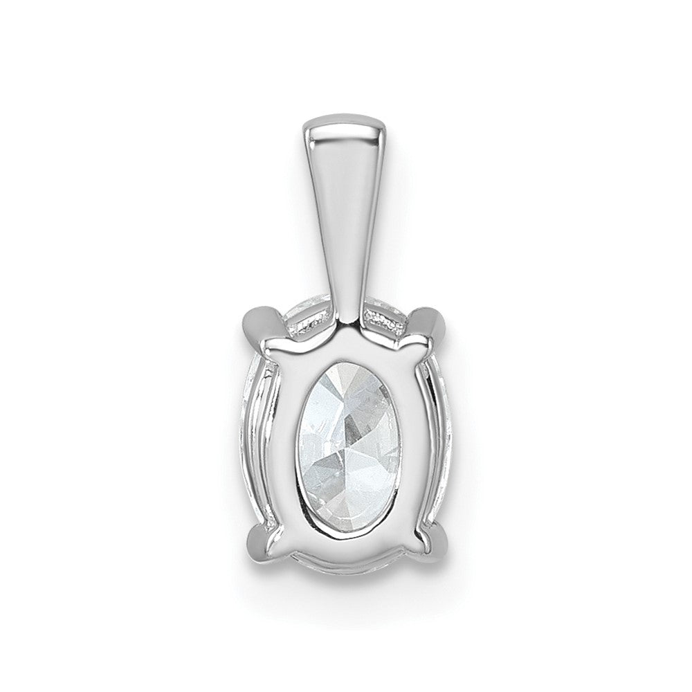 LGWP 14k White Gold 1 carat Lab Grown Diamond VS+ F+ Oval Complete Four Prong Pendant