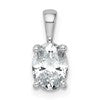 LGWP 14k White Gold 1 carat Lab Grown Diamond VS+ F+ Oval Complete Four Prong Pendant