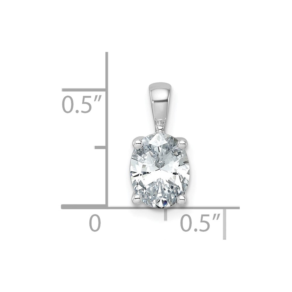 LGWP 14k White Gold 1 1/2 carat Lab Grown Diamond VS/SI+ G+ Oval Complete Four Prong Pendant