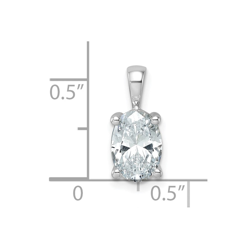 LGWP 14k White Gold 2 carat Lab Grown Diamond VS+ F+ Oval Complete Four Prong Pendant