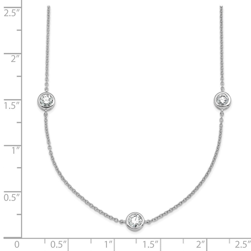 LGGN 14k White Gold 1 3/4 carat Lab Grown Diamond VS/SI+ G+ Complete 16 inch Seven Station Necklace