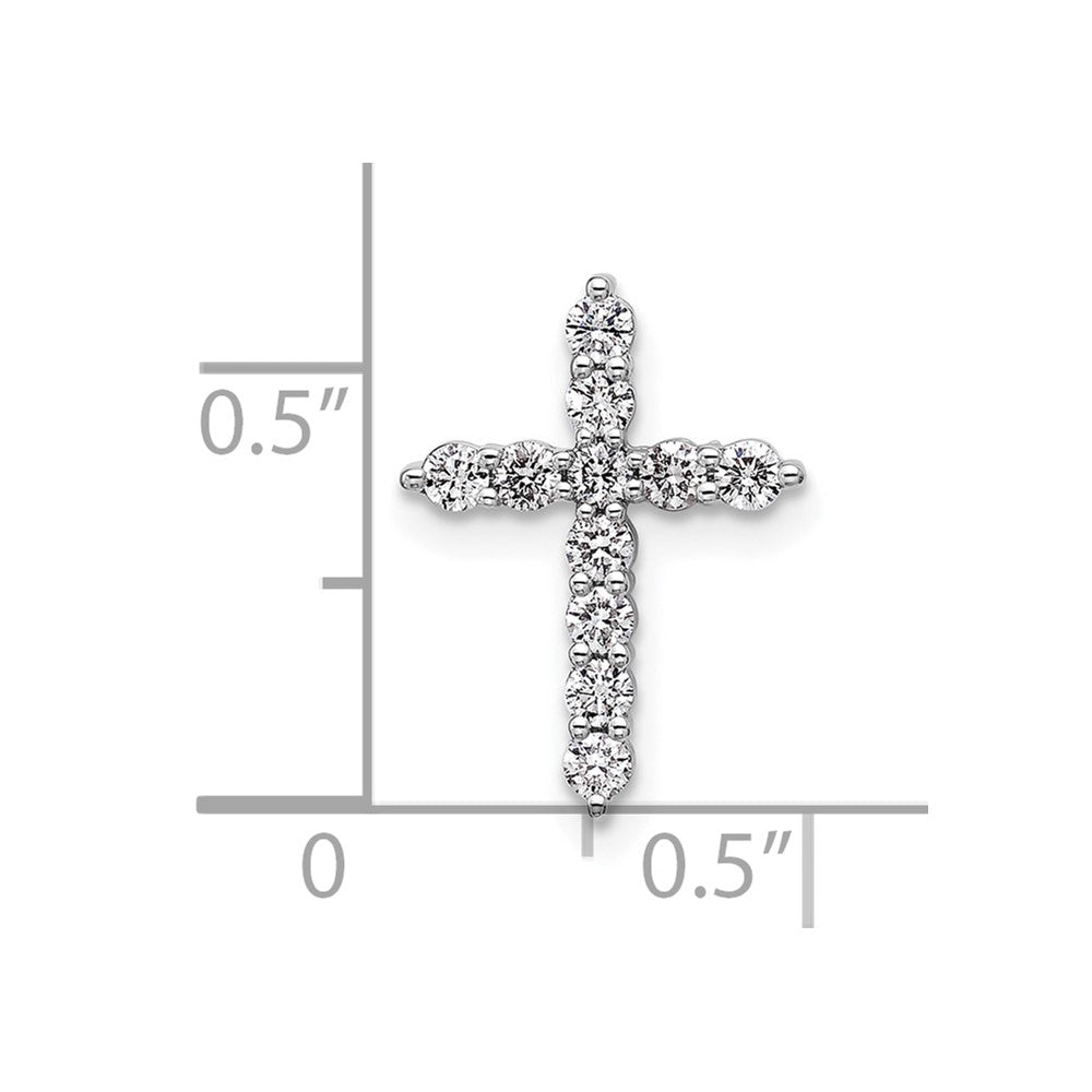LGGC 14k White Gold 1/3 carat Lab Grown Diamond VS/SI+ G+ Complete Cross Chain Slide Pendant