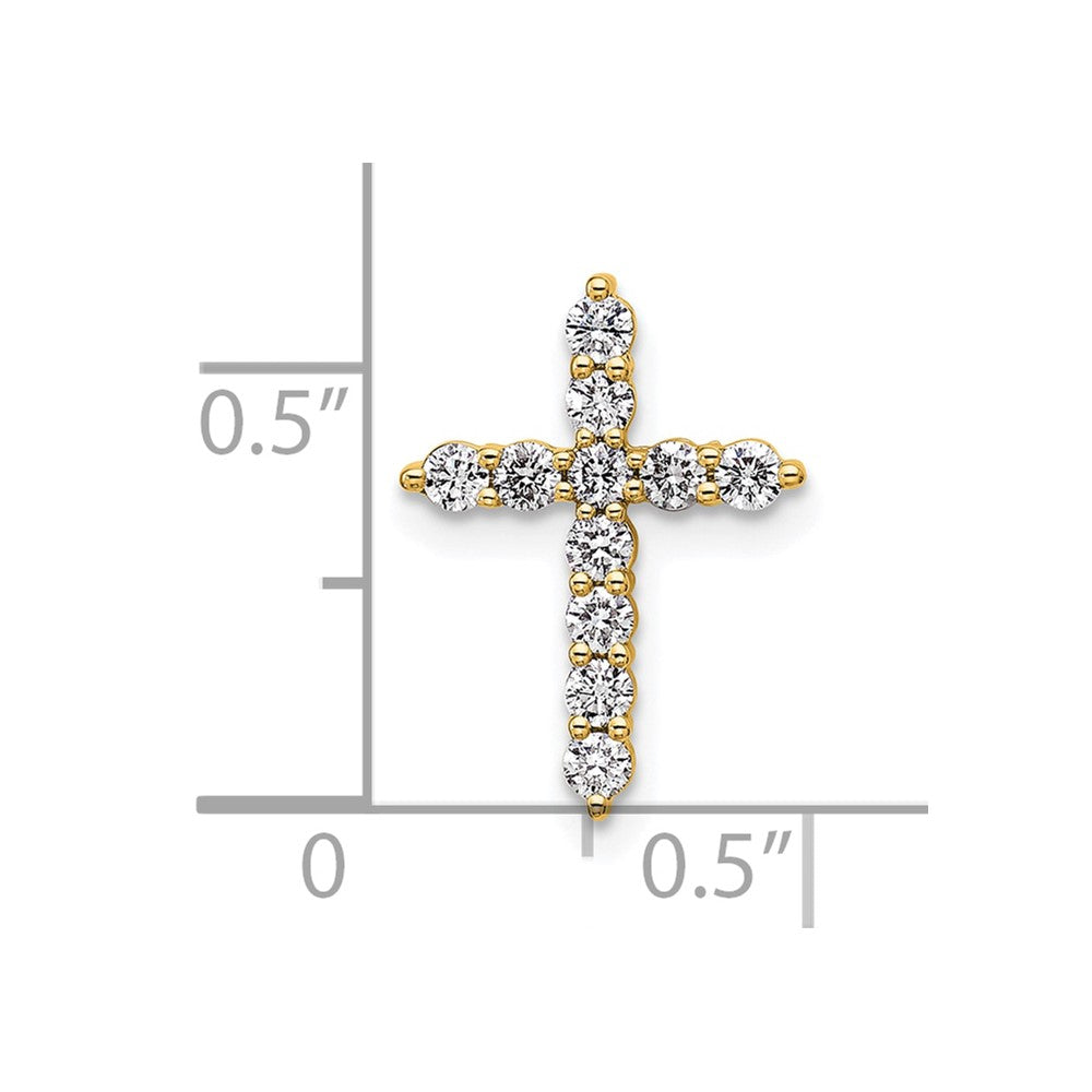 LGGC 14k 1/3 carat Lab Grown Diamond VS/SI+ G+ Complete Cross Chain Slide Pendant